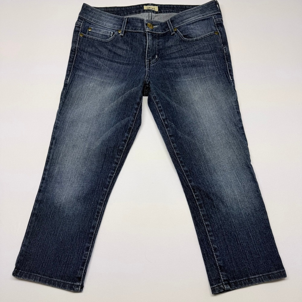 Level 99 Womens Dark Wash Denim Capri Jeans Size 10 Blue Cropped Mid Rise Pants